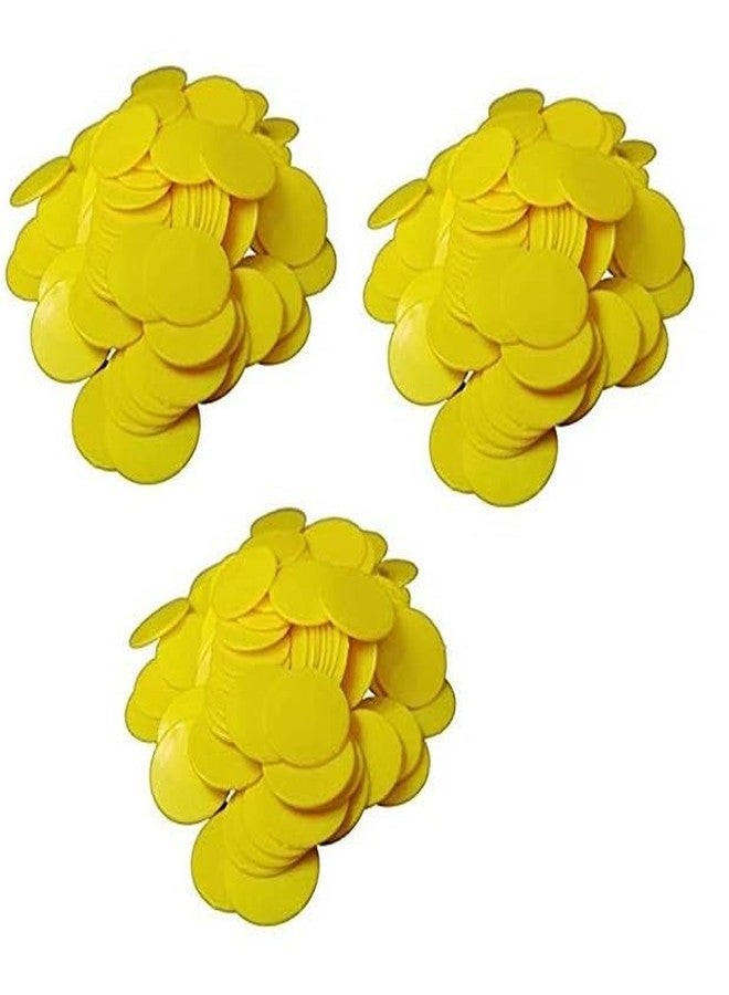 MOREL Round Plastic Plain Token Coin for Shop, Games, Stores,Casino, School ETC.(300 Coin, Yellow Color) - Image 1